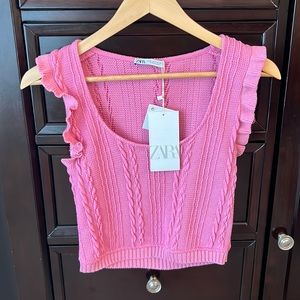 Zara pink knit top